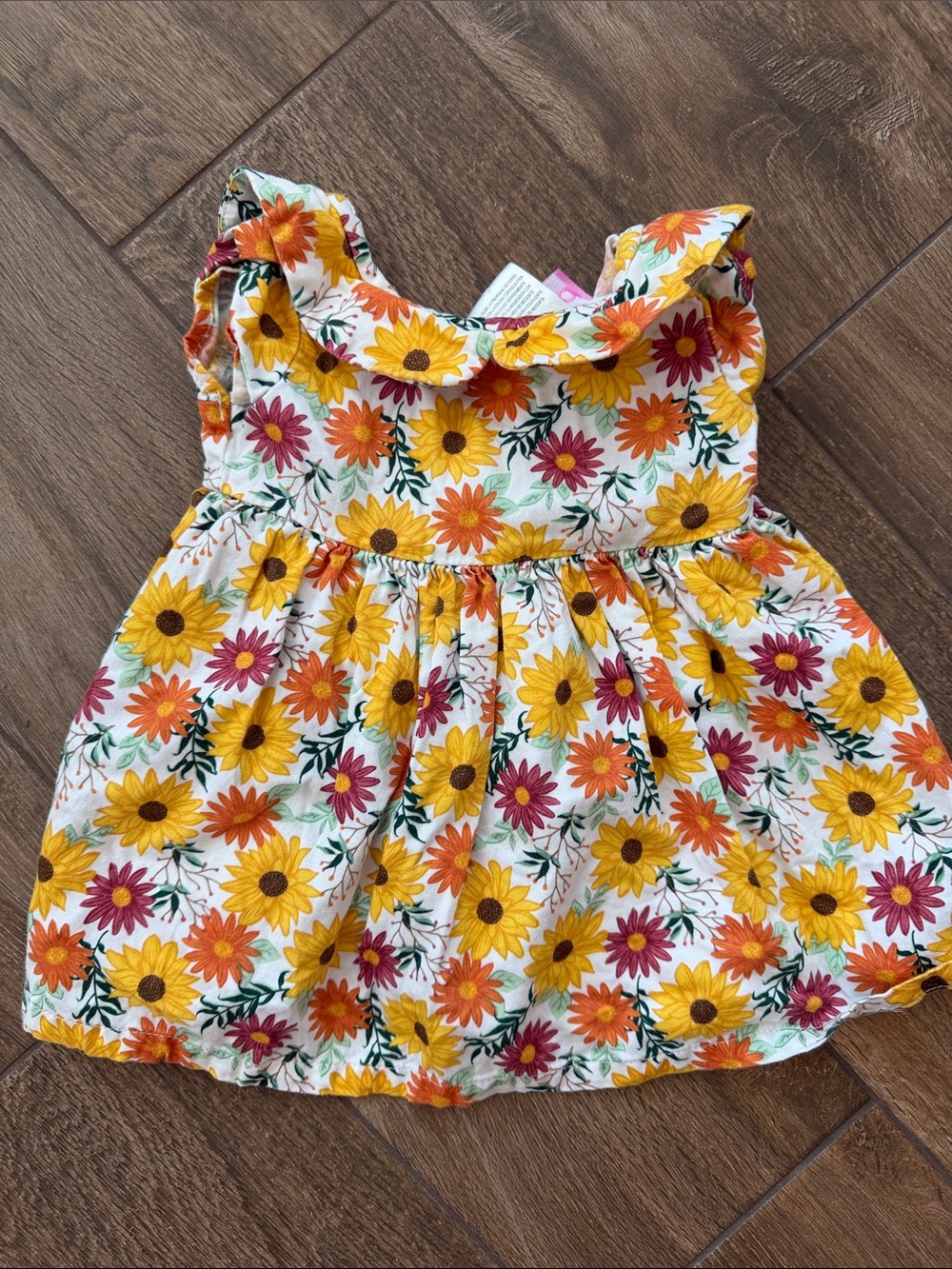 Good Lad Sunflower Print Sundress - White, Yellow, Orange & Pink